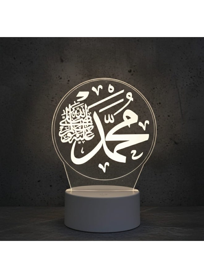 3D Ramadan Decor LED Acrylic Night Light – Islamic Calligraphy Board with Soft Warm Glow, USB Powered Night Lamp for Ramadan, Prayer Room & Muslim Home Decor - Image 2